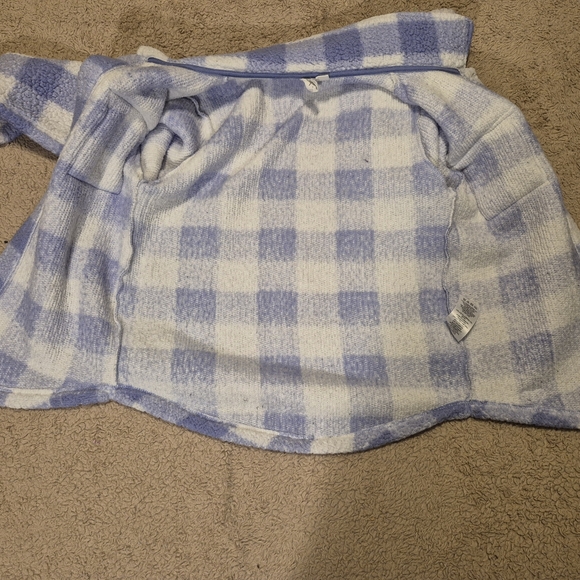 Girl's Roxy Plaid Sherpa Shirt Jacket M 8-10 LIKE NEW - Picture 8 of 13